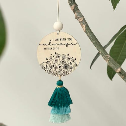 Christian Car Charm Cute Rear View Mirror Accessories for Women - color: Blue