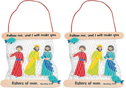 Fun Express Fisher of Men Bible Craft Kit for Kids - Makes 12 - VBS, Sunday School and Religious Craft Activities (Pack of 2) - size: 6" x 5 1/2" (Pack of 2)