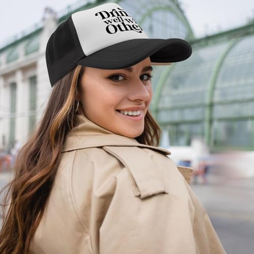 Black Trucker Hat with Funny Saying, Funny Hat for Men & Women - color: Allblack-5