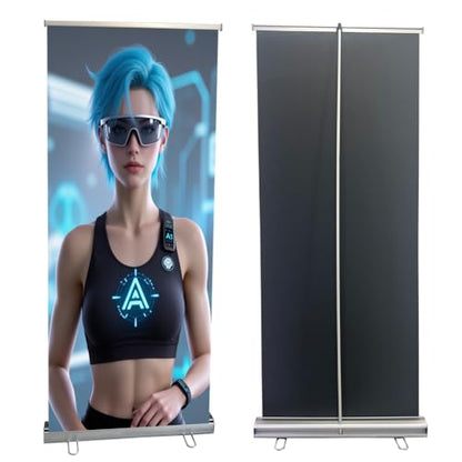 Standard Retractable Banner Stand with Carrying padded Canvas Bag and Box (Stand Only) (33.5"x80")(1 UNIT)