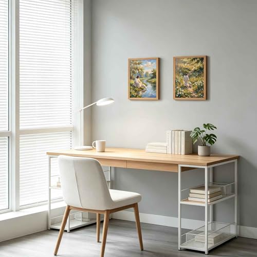ZSHIQUQL 2pcs Jesus Lamb Canvas Wall Art Floral Religious Landscape Print - color: scenery Jesus Lamb Wall Art, size: 16"Lx 12"W