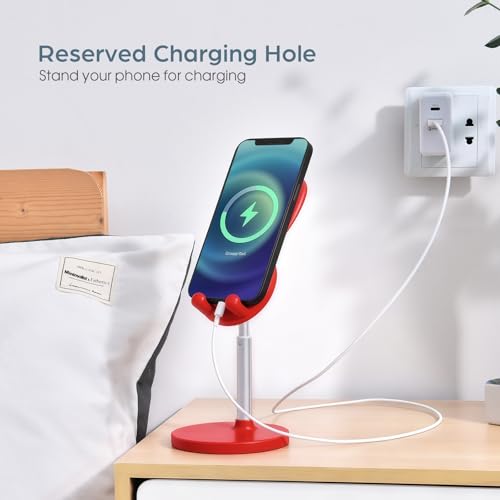 OATSBASF Cute Bunny Phone Stand Adjustable Phone Holder for Phones - color: Red