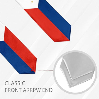 International Graduate Satin Sash Stole with National Flag Design - color: Philippines Flag