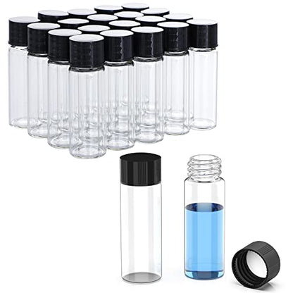 FOUR E'S SCIENTIFIC 1 Dram Clear Glass Vials, 4ml Sample Vials 100 Pack - size: 4ml Clear