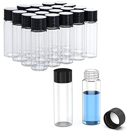 FOUR E'S SCIENTIFIC 1 Dram Clear Glass Vials, 4ml Sample Vials 100 Pack - size: 4ml Clear