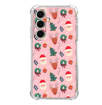 Pink Christmas Pattern Case for Samsung Galaxy A17 5G/4G, Cute Reindeer, Trendy Cool Soft TPU Bumper Cover Case for Samsung Galaxy A17 5G/4G - color: Christmas