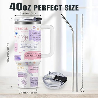 Christian Gifts for Women 40oz Tumbler - Insulated Travel Mug with Handle (God 1, 40 Ounces) - color: God 1