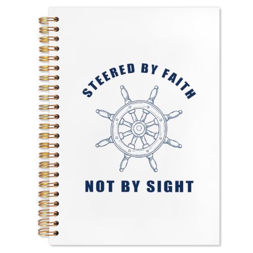 Nautical Christian Spiral Notebook 5.5x8.3 - color: White Nautical Christian Rudder