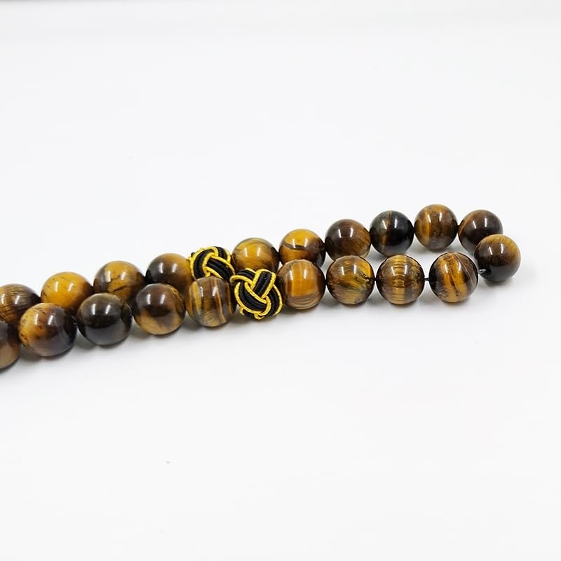 albasha Tasbih Natural Tiger eye stone With Tabizon handmade Muslim rosary bead Misbaha beads Islamic gift - size: 8mm x 33beads