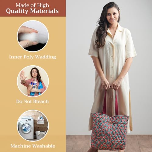Maison d' Hermine Shopping Bags Cotton Quilted Tote Bag with Zipper Pockets - color: 033 - Bamako - Bakary