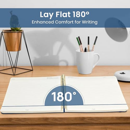 Taja Large Spiral Lined Journal for Women and Men, Notebook for Work - color: N-Starlit Peaks