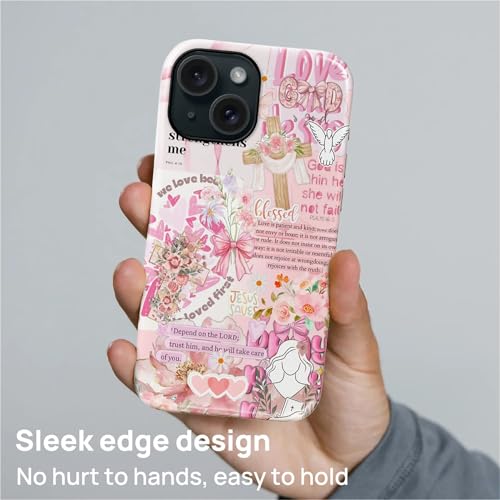 Magnetic Case for iPhone 15 Plus, Compatible with Magsafe PC Hard Shell & Silicone Inner Bumper Anti-Scratch Full-Body Cover Shockproof Slim Design Retro Newspaper Collage Religious Jesus - color: Retro Newspaper Collage Religious Jesus, size: iPhone 15 P