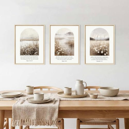 Christian Bible Verse Scripture Daisy Framed Canvas Wall Art Set-12"x16"x3 - color: Christian Bible Verse Wall Art, size: 12"L x 16"W