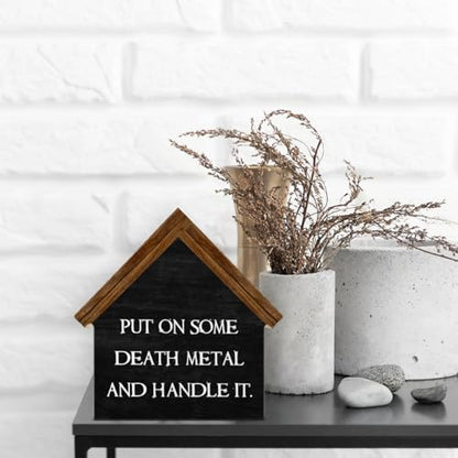 Gothic Home Office Decor, Put on Some Death Metal and Handle It House - color: metal