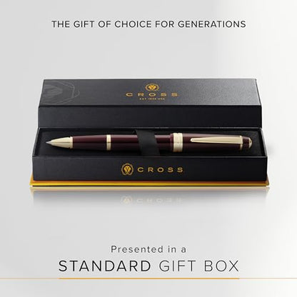 Cross Bailey Light Rollerball Pen, Polished Burgundy & Gold Tone, Black Ink - color: Polished Burgundy