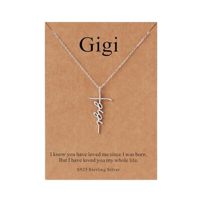 Lcherry Birthday Gifts for Grandma Mom Daughter Teacher Cross Necklace for Women Christian Necklaces Religious Gifts Jewelry for Women Mother's Day - style: Gigi-Sterling Silver