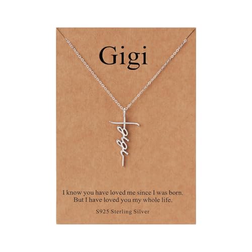 Lcherry Birthday Gifts for Grandma Mom Daughter Teacher Cross Necklace for Women Christian Necklaces Religious Gifts Jewelry for Women Mother's Day - style: Gigi-Sterling Silver