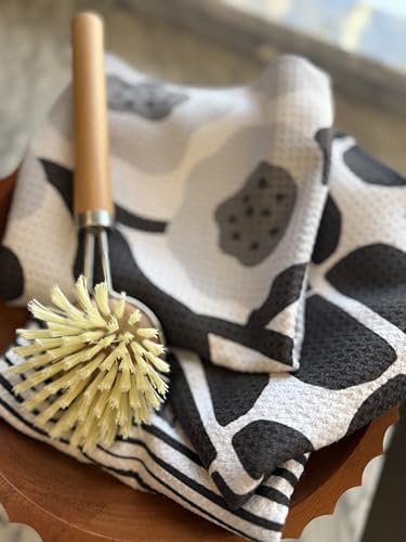 Kitchen Towels, Dish Towels for Kitchen, 3 Pc Kitchen Towel Set - color: Black/Gray