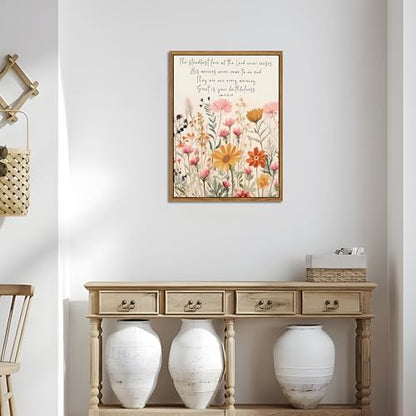 Wildflower Serenity Prayer Wall Art Floating Framed 12x16 Inch - color: Lamentations-PS, size: 16"L x 12"W