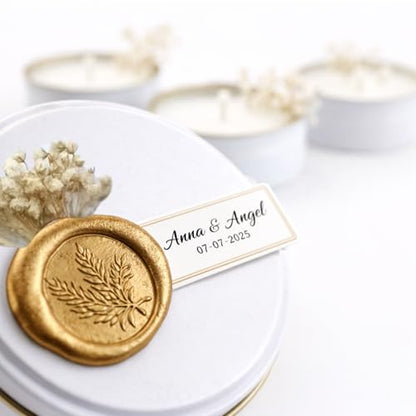 Luxury Scented Candles with Mini Bouquets - Personalized Favors for Weddings, Showers, Birthdays - Beautifully Stamped Wedding Decorations, Elegant Hand-Poured Soy Candles (30 PCS, NO Gift Box) - size: 30 PCS, style: NO GIFT BOX
