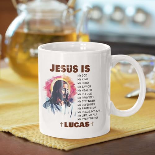 Portrait Of Jesus Ceramic Cup, Customized Religious Coffee Mug With Name, Personalized Christian Faith Mug Gift For Jesus Lover, Custom Religious Present, Unique White Mug 11oz 15oz - color: XUA-624-2309-Portrait Of Jesus