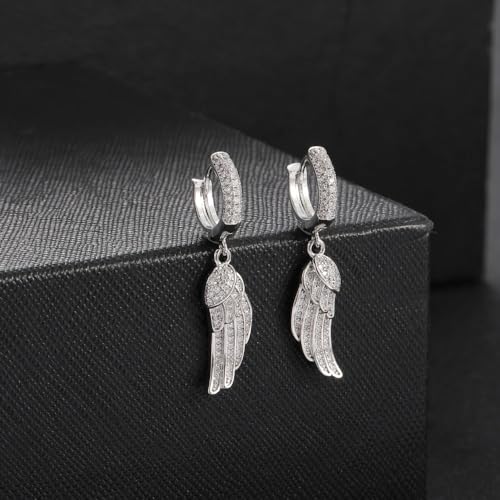 Gold Plated Angel Wing Earrings with stones