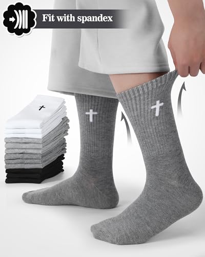 Shihanee 12 Pairs Cross Socks Men Crew - color: Multicolor