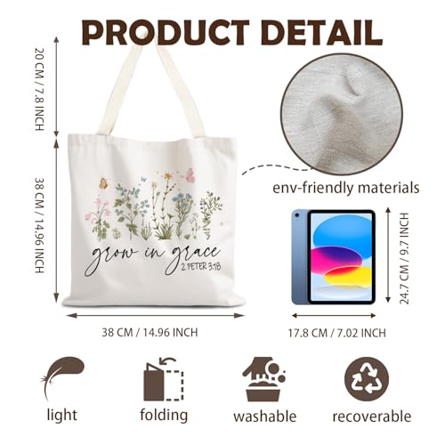 FBB Christian What's the Best that Could Happen Inspirational Tote Bag - color: Grow in Grace