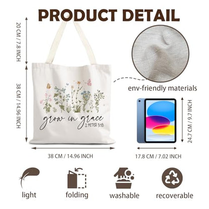 FBB Christian What's the Best that Could Happen Inspirational Tote Bag - color: Grow in Grace