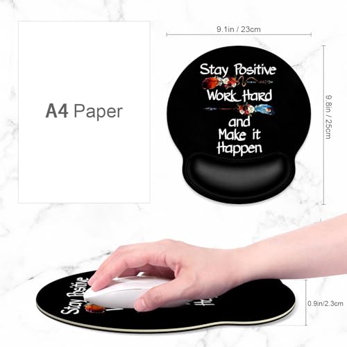 ITNRSIIET Ergonomic Mouse Pad with Wrist Support Wrist Rest Smooth Surface Non-Slip Rubber Base Comfortable Office Supplies Pain Relief, 9.8 x 9.1 inches, Inspirational Quote Black - color: Inspirational Quote Black