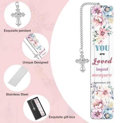 Metal Bible Verse Bookmarks Gifts, Christian Gifts for Women, Religious Motivational Book Marker for Friends Girl Sister Female Bookworms Book Club Religious Gift - style: YOU are Loved beyond meagure