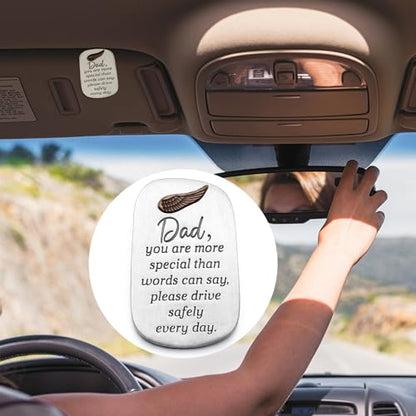 Fathers Day Male Gift Metal Car Visor Clip Drive Safe Auto Visor Clips Guardian Angel Inspirational Gifts 2 inches for Fathers Day Men Birthday car(Dad) - style: Dad