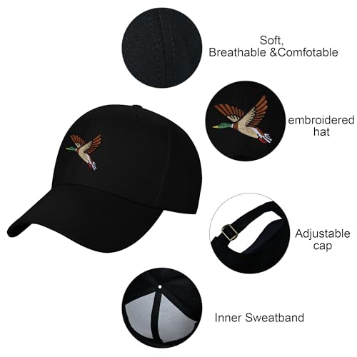 Embroidered Baseball Cap for Women Men Adjustable Baseball Hat Black Baseball Cap Trucker Hat - color: Duck Print
