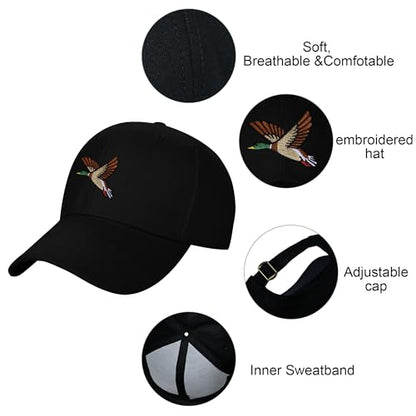 Embroidered Baseball Cap for Women Men Adjustable Baseball Hat Black Baseball Cap Trucker Hat - color: Duck Print