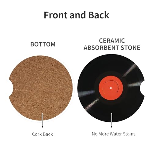 Car Coasters for Cup Holder 2 Pack - Vinyl Record - color: Vinyl Record