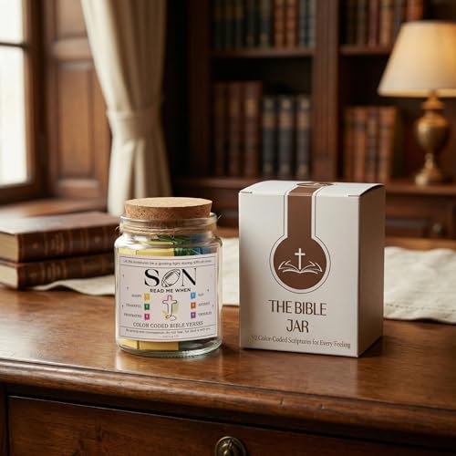Bible Verse Jar for Son, Christian Gifts for Boys, 92 Scriptures - color: Bible For Son