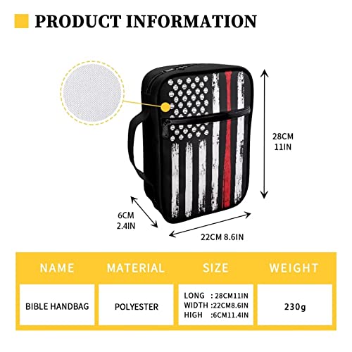 Suobstales Baseball American Flag Bible Covers for Women Men Bible Case Bible Bag Tote Book Carrying Case Bible Accessories with Handle and Zippered Pocket - color: Baseball American Flag