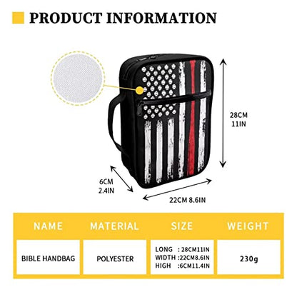 Suobstales Baseball American Flag Bible Covers for Women Men Bible Case Bible Bag Tote Book Carrying Case Bible Accessories with Handle and Zippered Pocket - color: Baseball American Flag