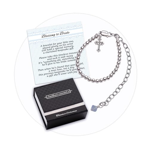 Cherished Moments Baptism to Bride Bracelet .925 Silver or 14K Gold-Plated - color: Silver Boy Blessing