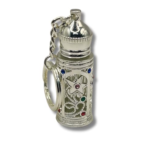 Anointing Oil Bottle Keychain, Silver - color: Silver