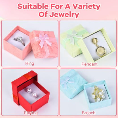 AQUEENLY 24 PCS Ring Boxes Mini Jewelry Gift Box for Ring Earring Pendant - size: 1 Count (Pack of 24)