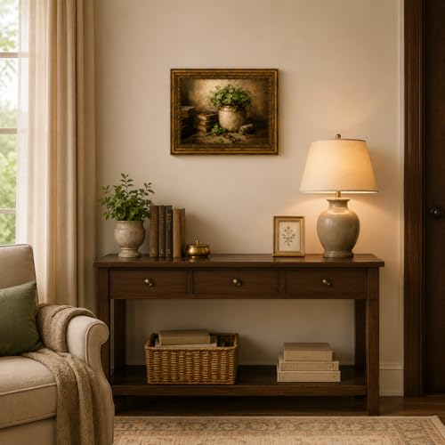 Vintage Gold Framed Wall Art Moody Dark Academia Clover Still Life - Canvas Painting Antique Books Skeleton Keys Picture Wall Decor, Study Room Home Office Gift, 12x16in - color: Clover, size: 16"L x 12"W