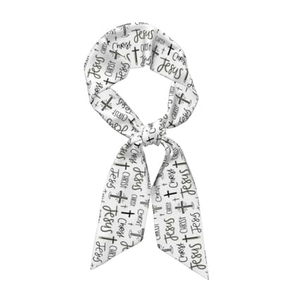 Christian Jesus Cross Scarf For Women, Multi‑purpose Ribbon, Neck Hair Handbag Accessory Versatile Bandana - color: Jesus Christian Cross 6