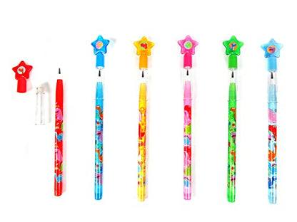 TINYMILLS 24 Pcs Dinosaur Stackable Push Pencil Assortment with Eraser for Party Favors Goodie Bag Stuffers VBS Classroom Rewards Pinata Fillers Carnival Prize