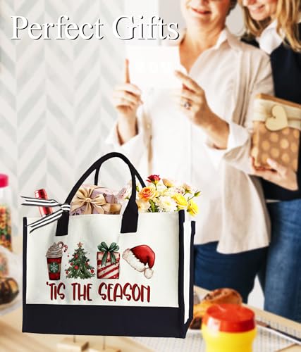 Aesthetic Canvas Tote Bag for Women Girls, Large Tote Bag for Friends Colleagues Leader Manager, 17 x 11.8 x 7 inches - color: Maroon