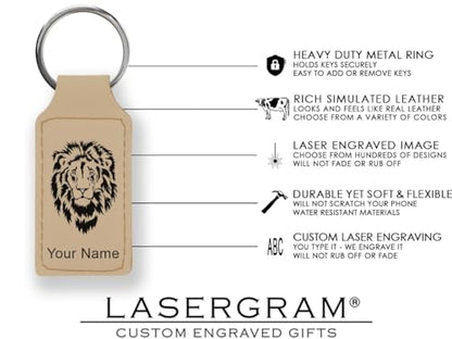 LaserGram Rectangle Keychain, Christian Cross, Personalized Engraving Included - color: Beige