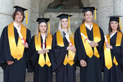 MyGradDay Plain Graduation Stole Colorful Stole for Adult Length 60",Rich in Color - color: Gold