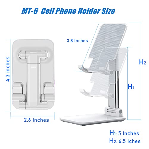 Phone Stand for Desk, Cell Phone Holder Cute Smart Cellphone Stand Foldable Stands Compatible with Under 8" Devices, Office Accessories, Sakura Pink - color: D-Pink