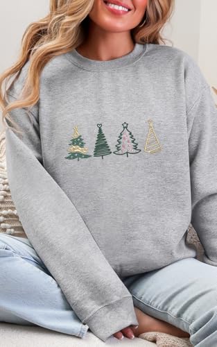 Embroidered Christmas Sweatshirts Festive Holiday Pullover Gifts with Unique Designs for Men and Women - color: Design 3