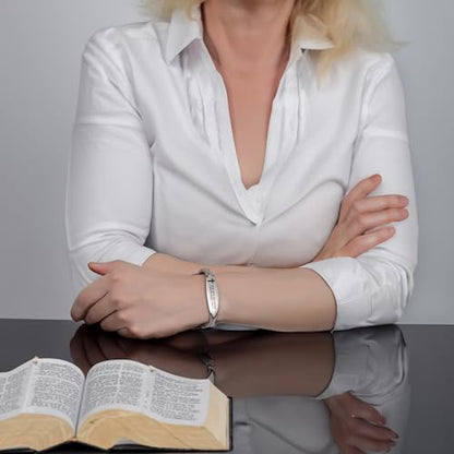 LinnaLove Bible Verse Bracelet - 316L Stainless Steel Silver Religious Gift for Her - style: Customized - Personalize Your Own